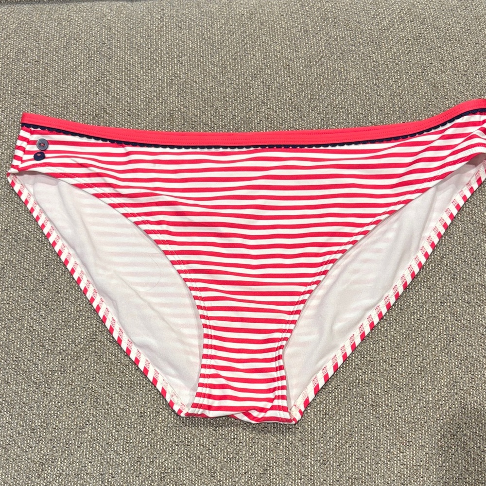 Cleo  Red and White Striped Women's bikini bottoms